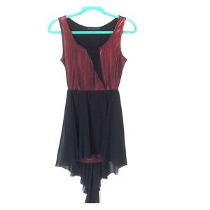 super pretty red shiny dress!